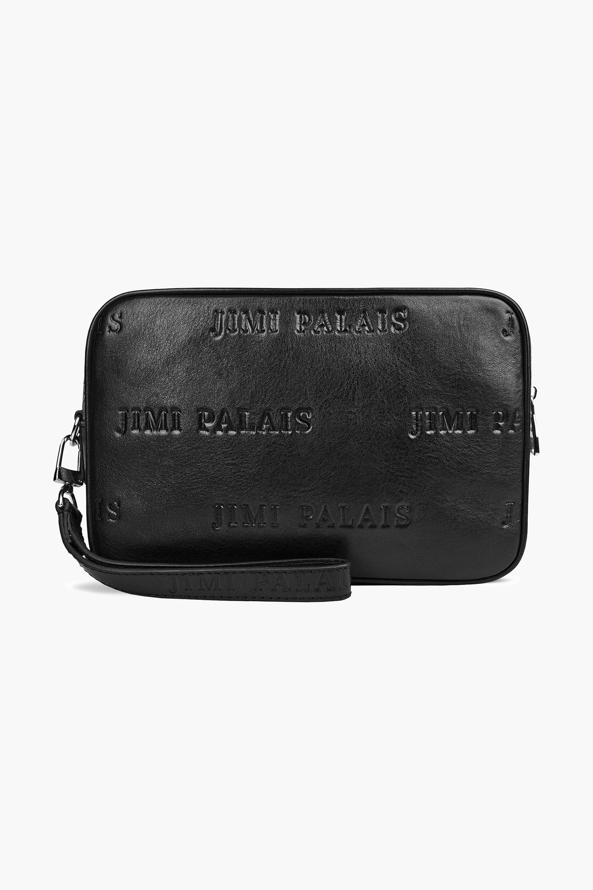 Portemonnaie aus Kalbsleder mit Monogramm in Schwarz von JIMI PALAIS