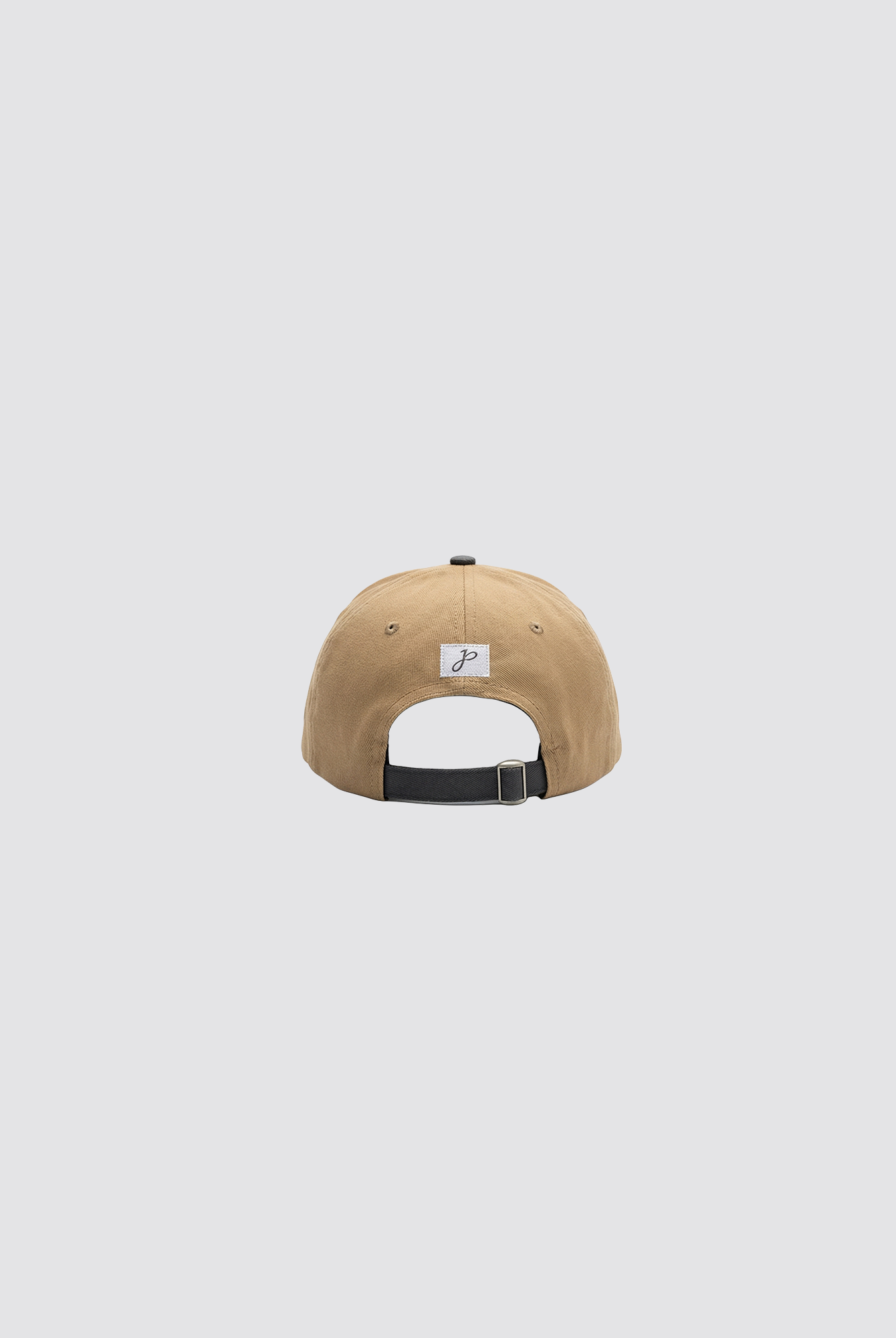 Beige Cap mit grauem Schirm und J Monogramm Stickerei