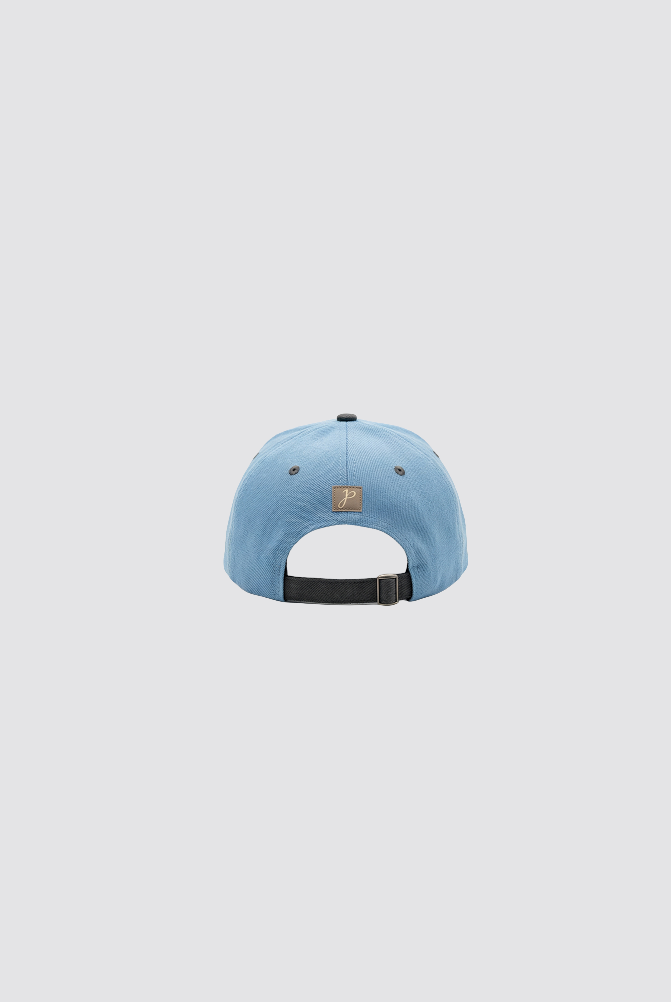 Babyblaue Cap mit grauem Schirm und JIMI PALAIS Logo in Weiß