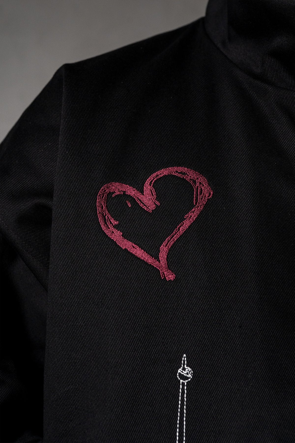 Herren Jacke mit japanischen Stickereien – Schwarz, Detail
