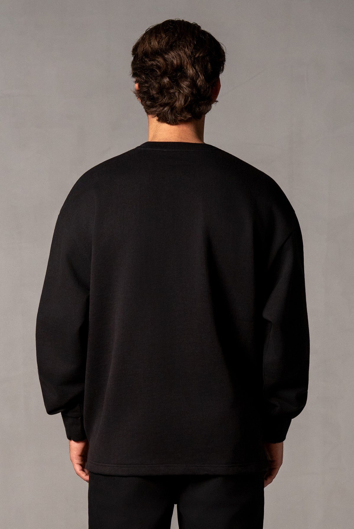 Herren Sweatshirt mit JIMI PALAIS Love-Typografie – Schwarz, Rückansicht
