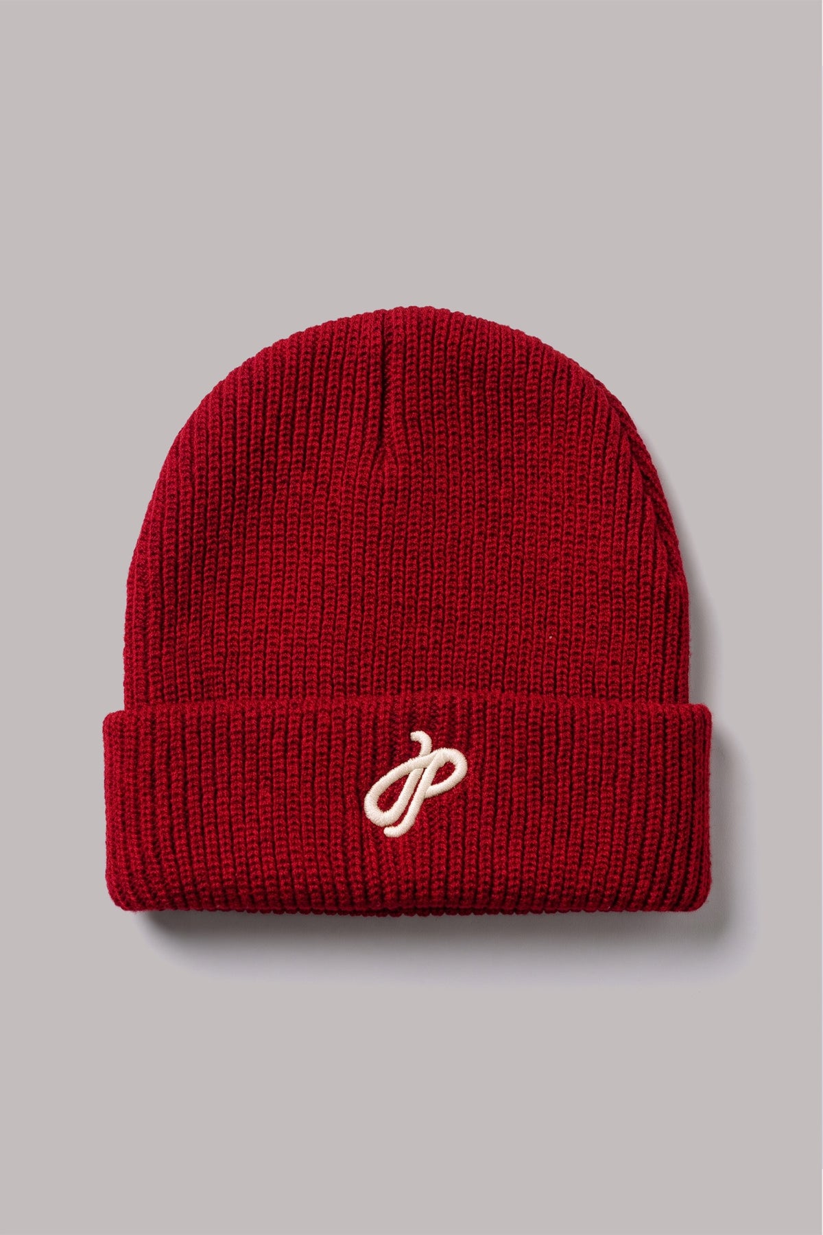 Herren Mütze mit JIMI PALAIS Monogramm – Bordeauxrot, Vorderansicht
