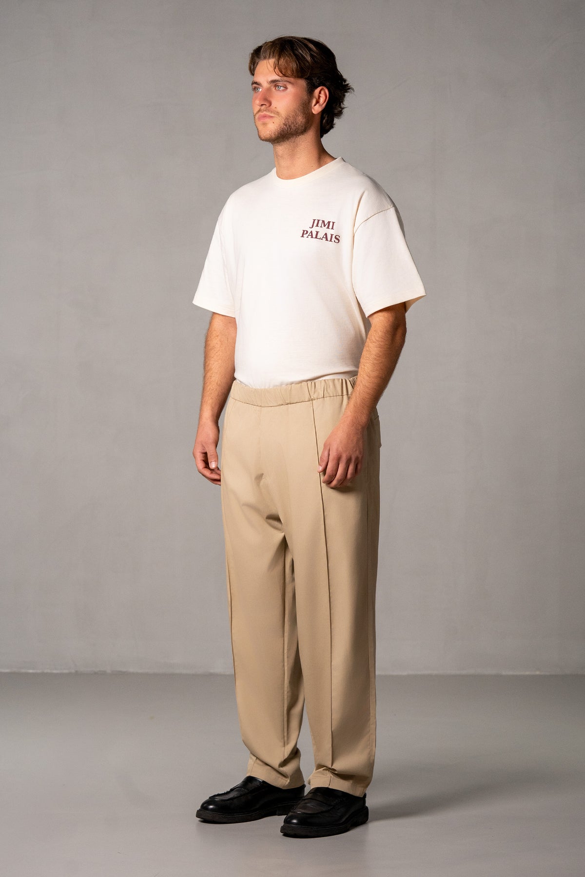 Herren Stoffhose Beige – Beige, Seitenansicht