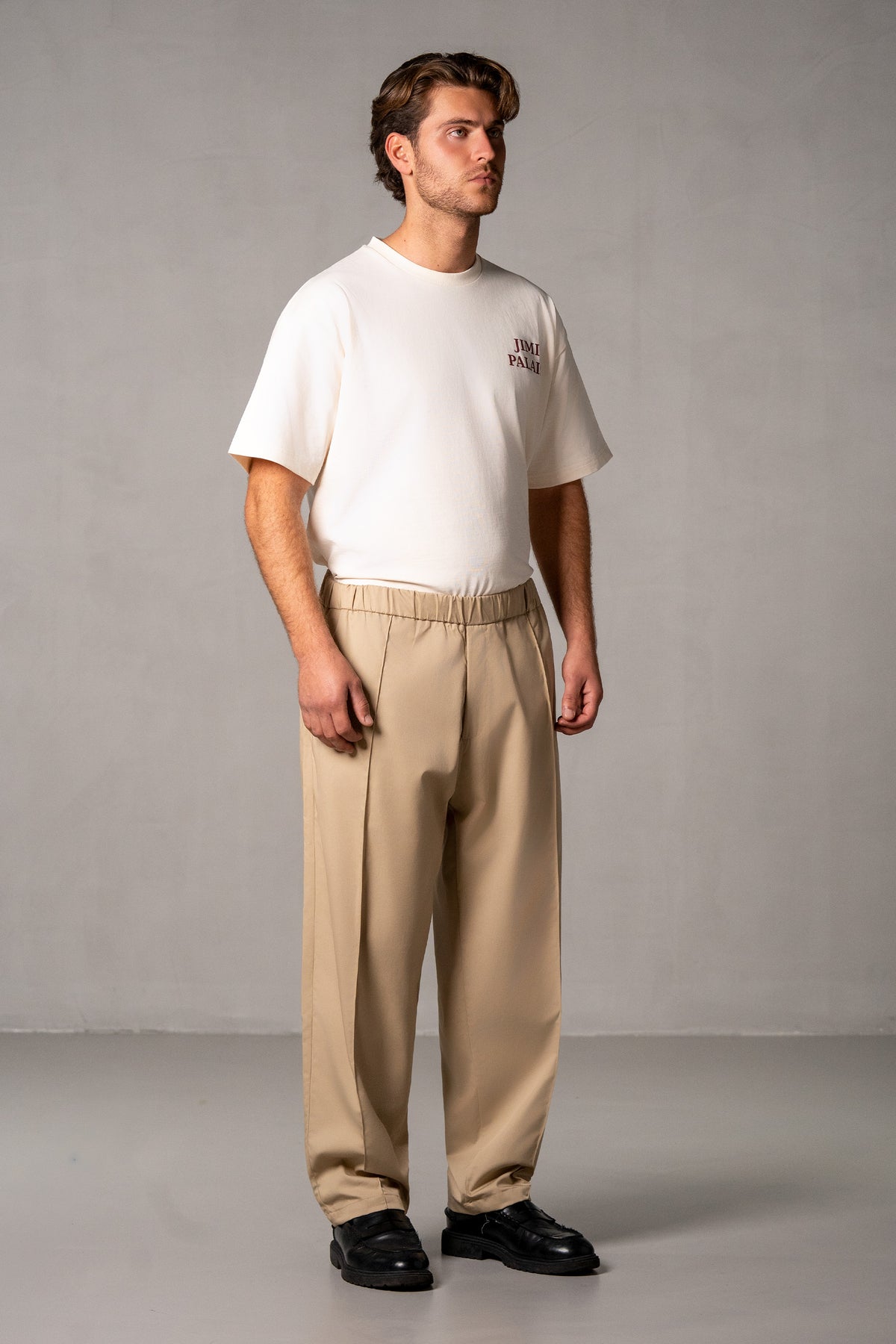 Herren Stoffhose Beige – Beige, Seitenansicht