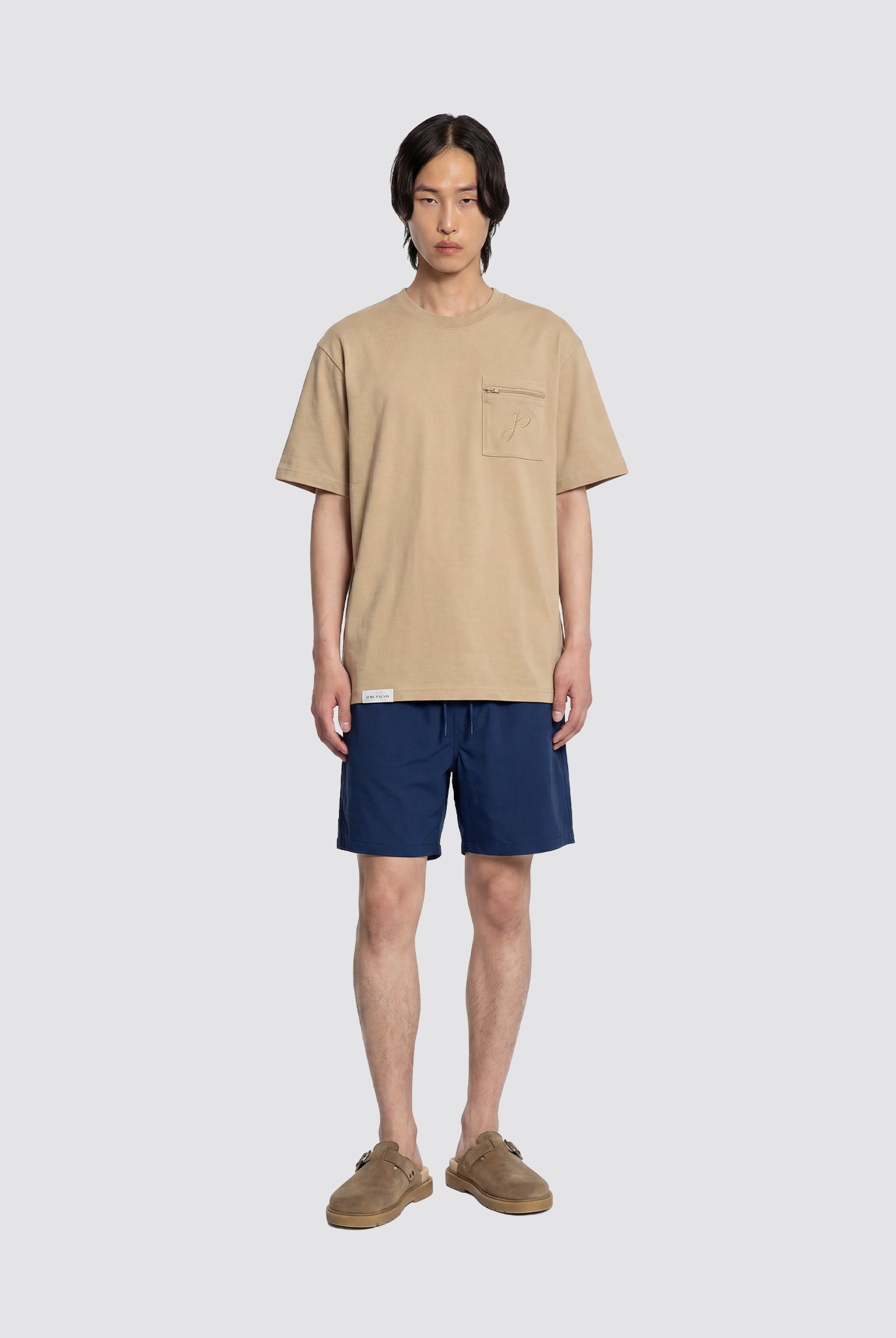 Badehose mit Kordelzug und Branding auf der Gesäßtasche