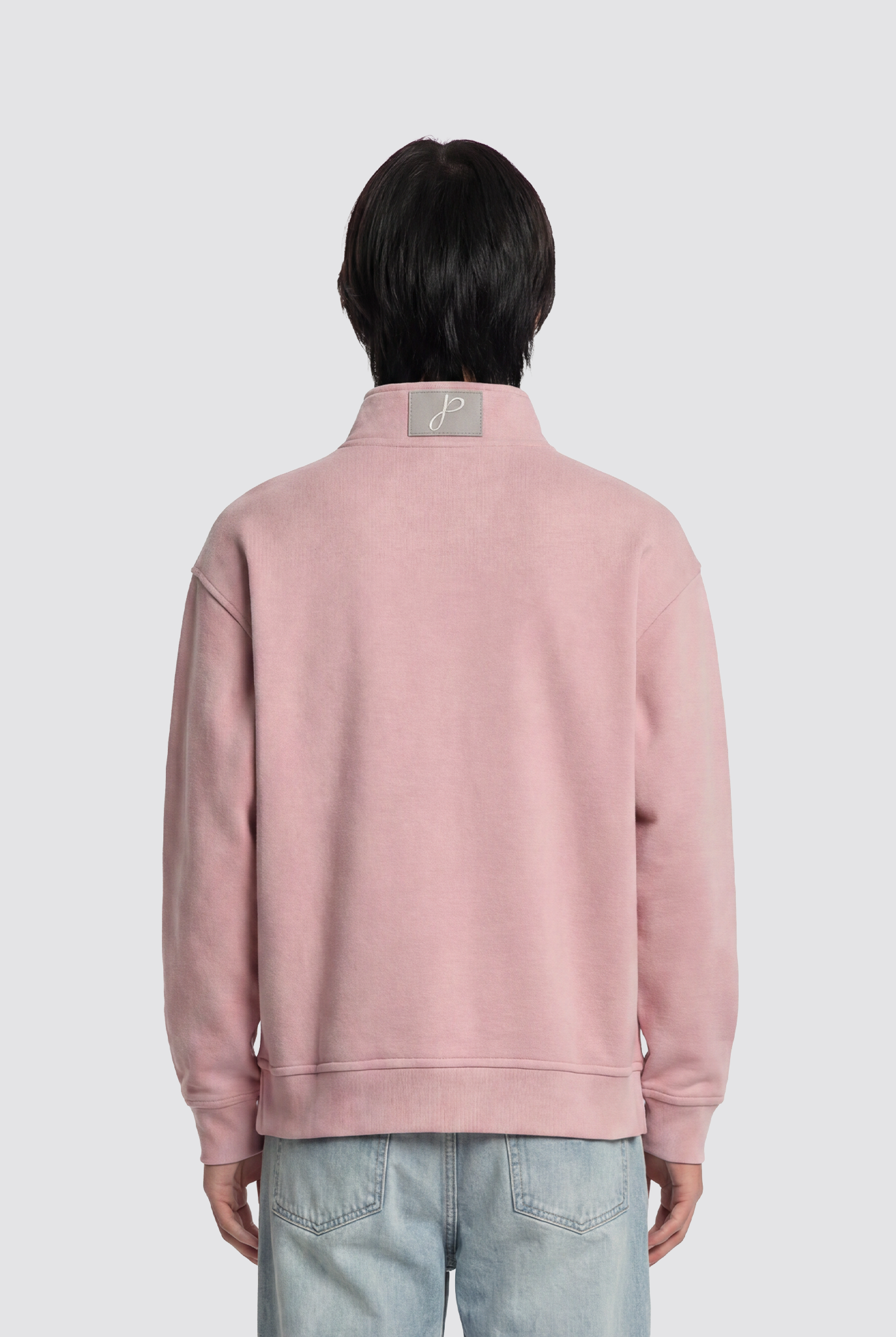 Sweater mit Reißverschluss und J Monogramm Stickerei