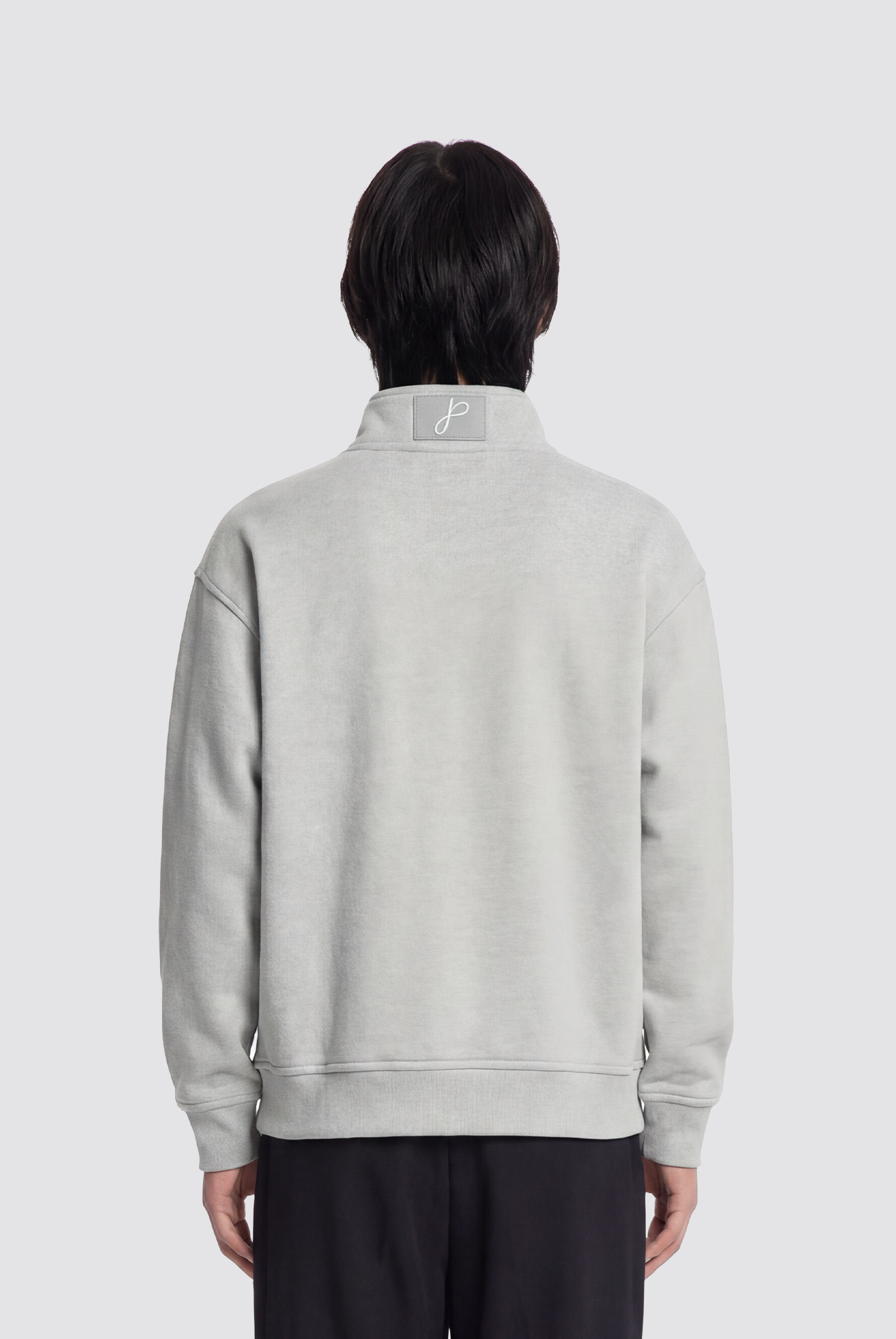 Sweater mit Reißverschluss und J Monogramm Stickerei