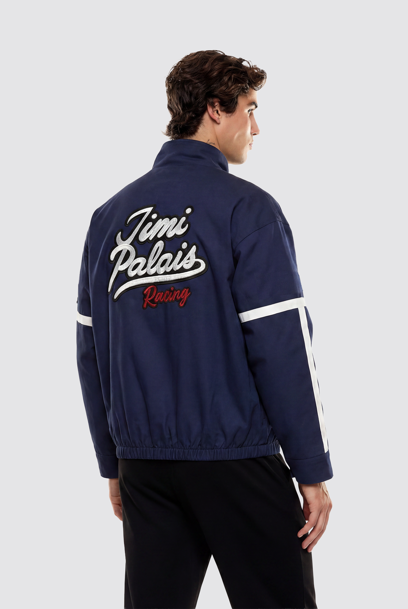 Racing Jacke mit großer „Jimi Palais Racing“ Rückenstickerei