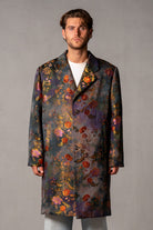 Herren Mantel mit japanischem Blumen-Jacquard – Blumenmuster, Vorderansicht