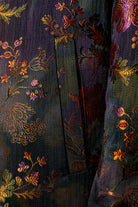 Herren Mantel mit japanischem Blumen-Jacquard – Blumenmuster, Detail