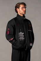 Herren Jacke mit japanischen Stickereien – Schwarz, Seitenansicht