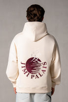 Herren Hoodie Beige mit japanischem Rückenmotiv – Beige, Rückansicht