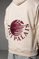Herren Hoodie Beige mit japanischem Rückenmotiv – Beige, Detail