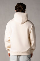 Herren Hoodie Beige mit JIMI PALAIS Mixed-Technik-Logo – Beige, Rückansicht