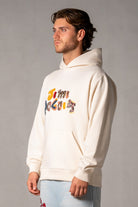 Herren Hoodie Beige mit JIMI PALAIS Mixed-Technik-Logo – Beige, Seitenansicht