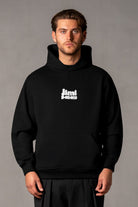 Herren Hoodie Schwarz mit JIMI PALAIS Stick – Schwarz, Vorderansicht