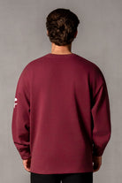 Herren Sweatshirt mit JIMI PALAIS Love-Typografie – Bordeauxrot, Rückansicht