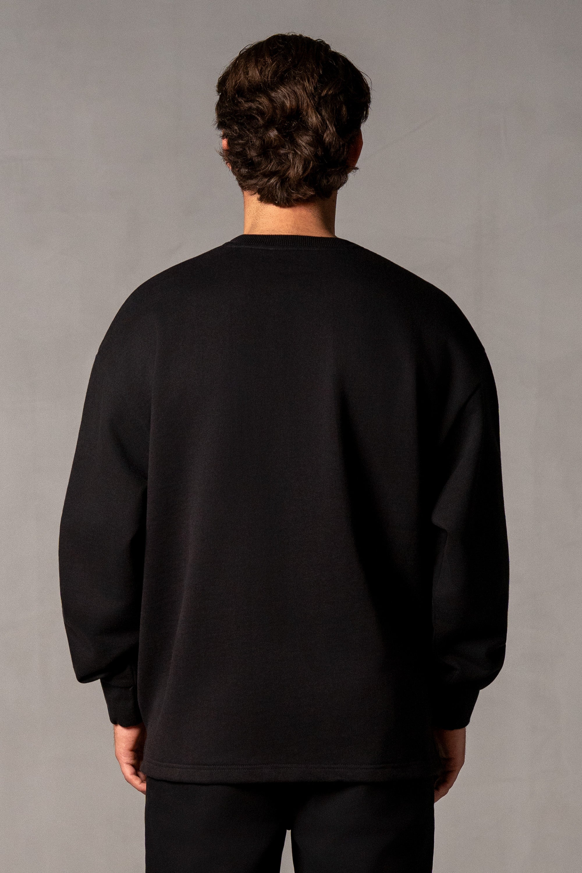 Herren Sweatshirt mit JIMI PALAIS Love-Typografie – Schwarz, Rückansicht