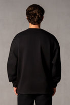 Herren Sweatshirt mit JIMI PALAIS Love-Typografie – Schwarz, Rückansicht