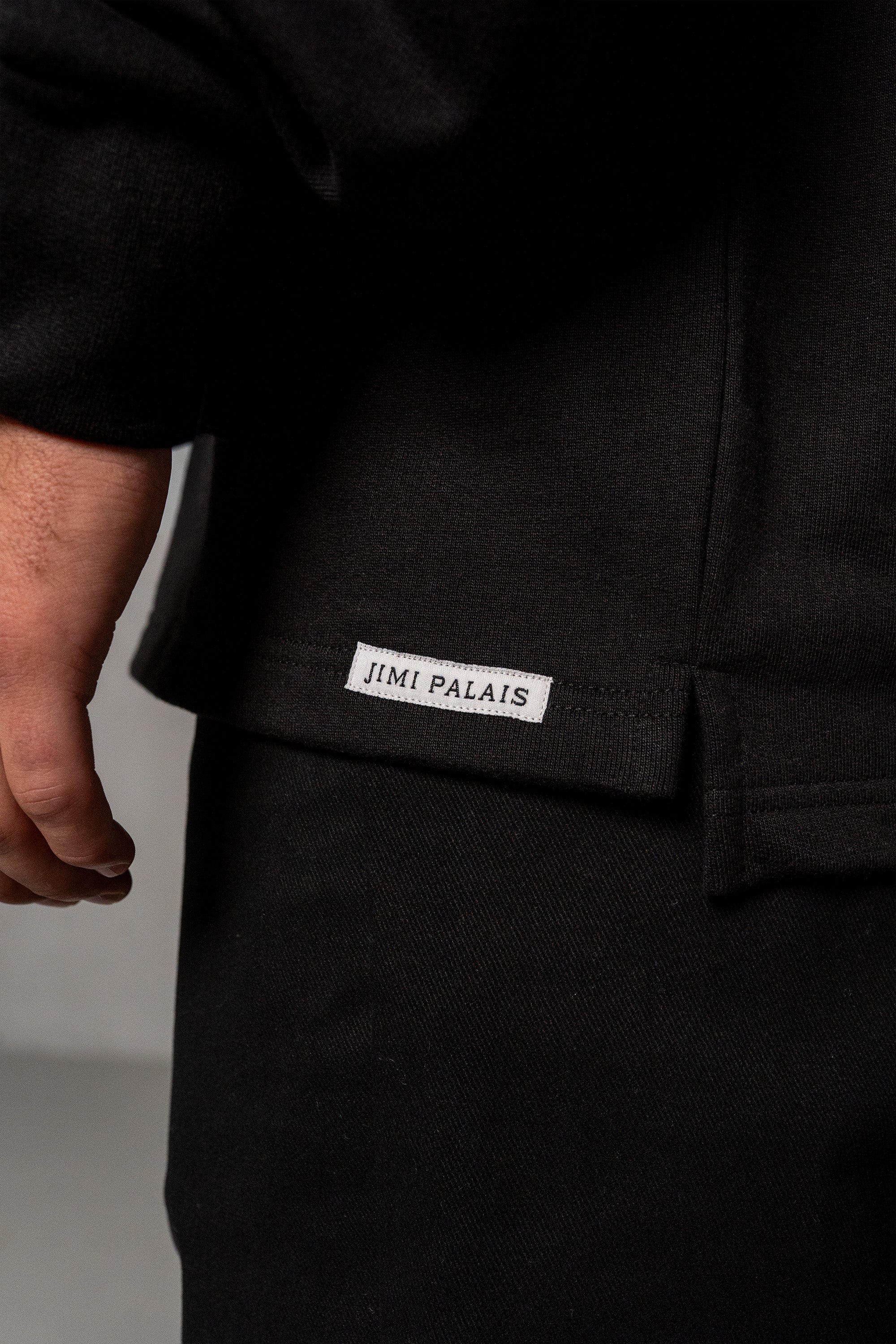Herren Sweatshirt mit JIMI PALAIS Love-Typografie – Schwarz, Detail