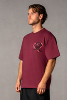 Herren T-Shirt Rot mit Japan-Herz – Rot, Seitenansicht