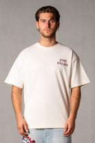 Herren T-Shirt Beige mit japanischem Rückenmotiv – Beige, Vorderansicht