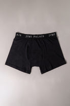 Herren Boxershorts Schwarz mit JIMI PALAIS Logobund, Vorderansicht