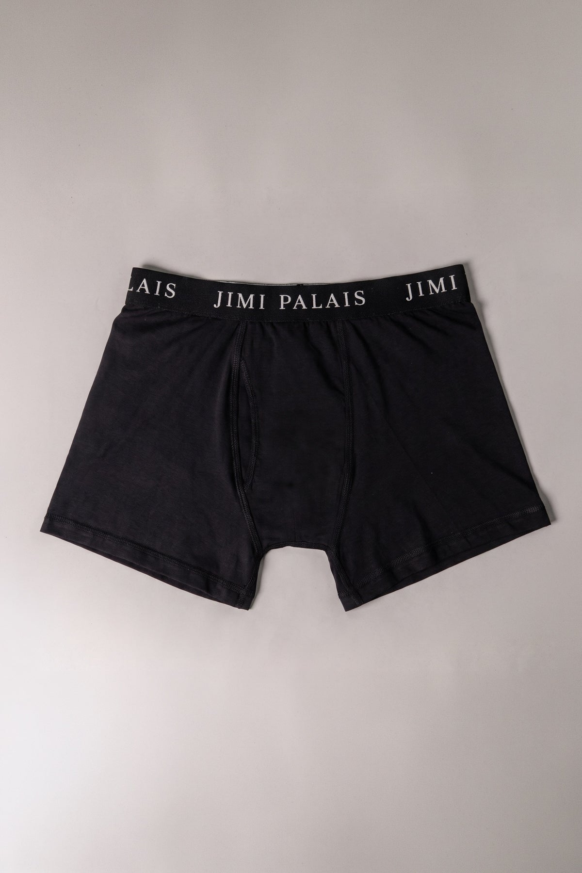 Herren Boxershorts Schwarz mit JIMI PALAIS Logobund, Vorderansicht