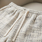 Weiße Velours Short mit Karomuster 