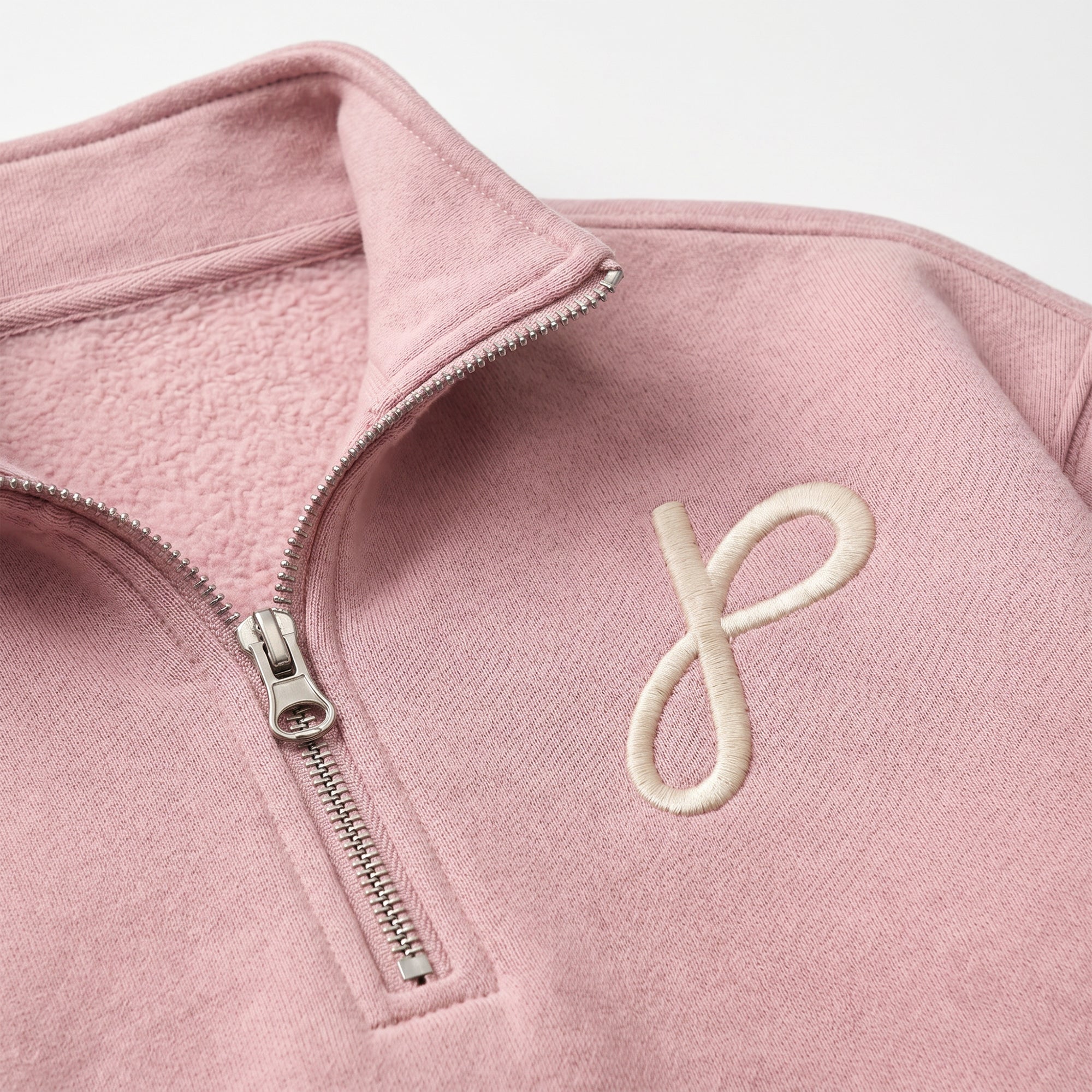 Sweater mit Reißverschluss und J Monogramm Stickerei