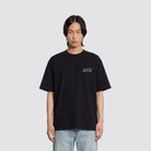 Oversized T Shirt mit kleinem Brustprint und Graffiti Rückenprint