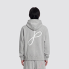Hoodie mit J Monogramm vorne und großem Print auf der Rückseite