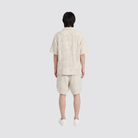Weiße Velours Short mit Karomuster 