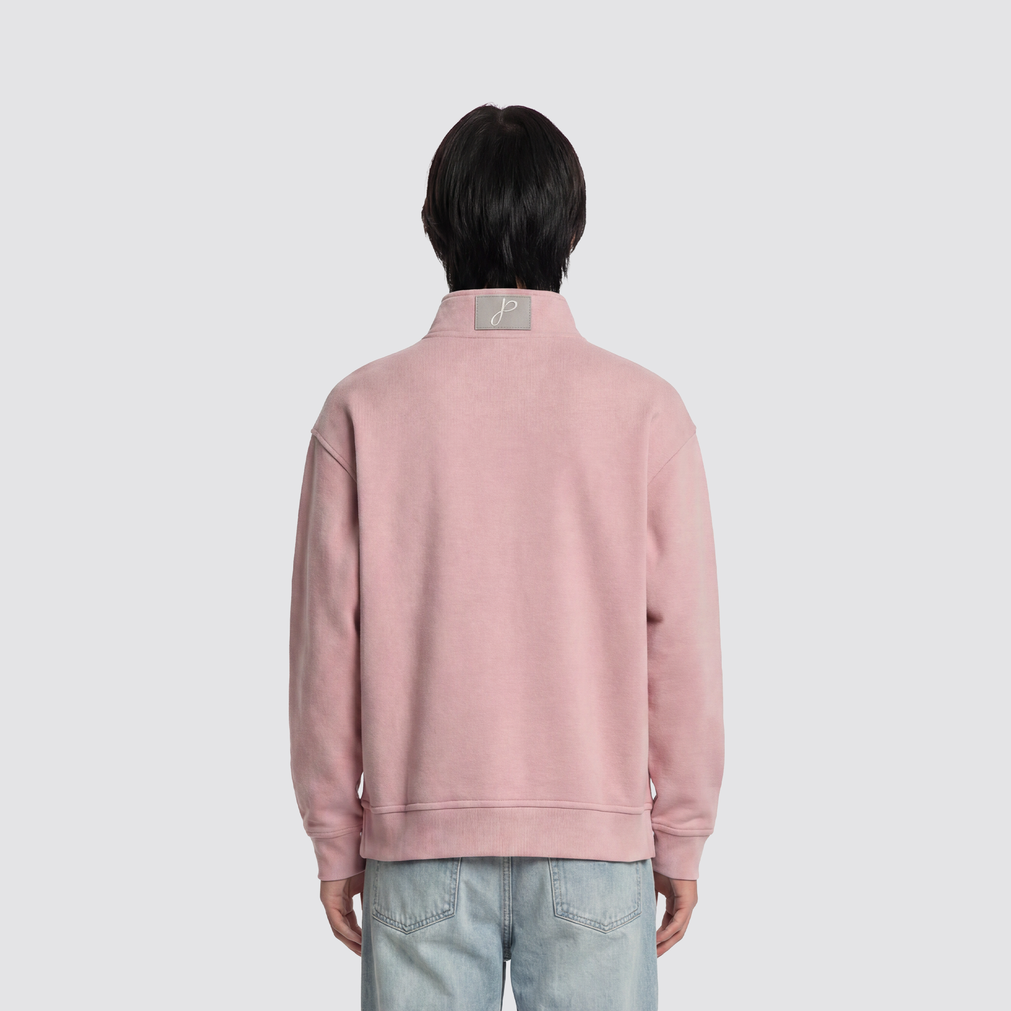 Sweater mit Reißverschluss und J Monogramm Stickerei