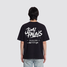 Oversized T Shirt mit kleinem Brustprint und Graffiti Rückenprint
