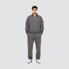 Schwere Baumwollhose mit elastischem Bund und Kordelzug sowie klarer Silhouette