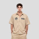 Oversize Hemd mit Alcantara Optik und hochwertigen Applikationen auf der Vorderseite