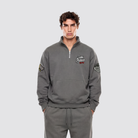 Halfzip Sweatshirt mit Reißverschluss und Racing Patches auf der Vorderseite