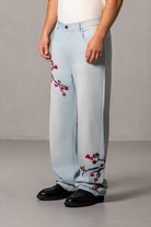 Herren Jeans Hellblau mit Japan Applikationen – Hellblau, Seitenansicht