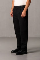 Herren Jeans Schwarz mit Bundfalte – Schwarz, Seitenansicht